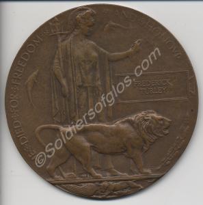 Bronze memorial plaque to 5360/20818 Private Frede