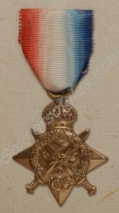 1914 Star Medal. Awarded to 7414 Private Joseph Ha
