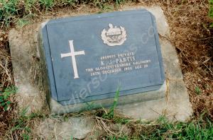 Grave of 3959923 Private K.J. Partis. Gloucestersh