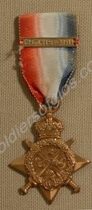 1914 Star Medal. Awarded to 7018 Corporal Ernest W