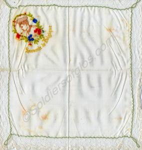 Two Silk embroidered handerkerchiefs. (1) Embroide