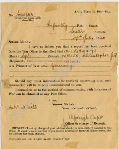 Army Form  B104-83A, reporting 5182273 Corporal Ch