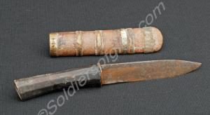 Burmese knife home made in wooden sheath. Knife bl