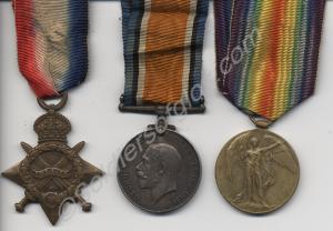 Group of three medals; 1914-15 Star, British War M