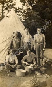 Private Wilkins outside cook's tent. 13th Battalio