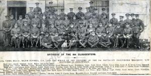 "Officers of the 9th Glosters.  Col. Vines, Ex-C.O