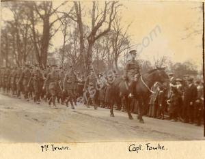 " Mr. Irwin, Captn. Fowke".   9th Battalion, The G