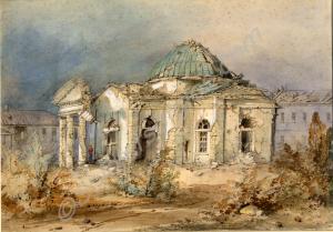 Water colour. 'Church in the Haiakitnia', Sebastop