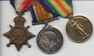 Group of three medals; 1914-15 Star, British War M