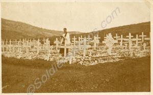 Military cemetery with Anglican priest. Salonika.