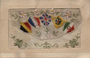 Silk embroidered birthday card to his son, Jimmy,