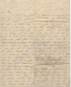 Two letters from Sgt. James Apperley to his wife R