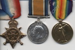 Group of three medals; 1914 Star, British War Meda