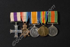 Group of five medals; Military Cross, 1914-15 Star
