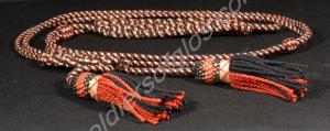 Black, Red, White lanyard with two tassels ( Drumm