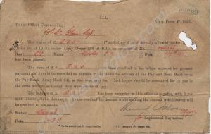 Army Form W345 - Claims form for 1798/240226 Lance
