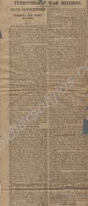 'Territorials' War Records' - Sixth Gloucesters No
