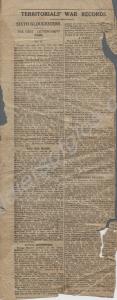 'Territorials' War Records' - Sixth Gloucesters No