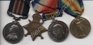 Group of four medals; Military Medal, 1914-1915 St