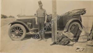 Driver with car. 1st Battalion, The Gloucestershir