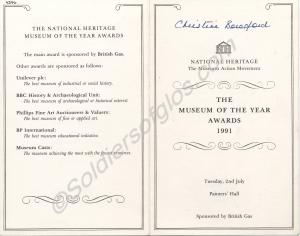 Programme for 'The Museum of the Year Awards 1991'