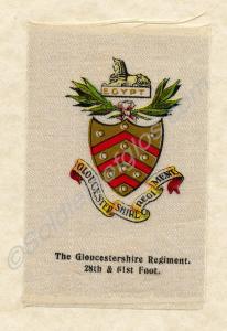 Silk cigarette card of the Gloucestershire Regimen