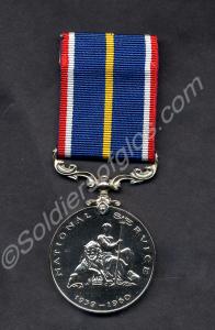 National Service Medal no. 20294. Awarded to Serge