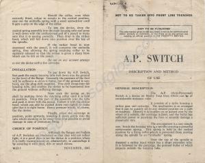 Instructions for booby trap device - Anti-Personne