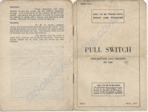 Instructions for booby trap device - Pull switch.