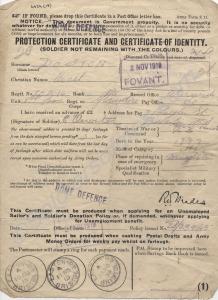 Protection Certificate and Certificate of Identity