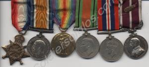 Group of six medals; 1914-1915 Star, British War M