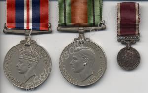 Group of three medals; Defence Medal, 1939-1945 Wa