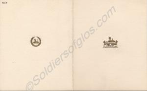 White Christmas card with gold front and back badg