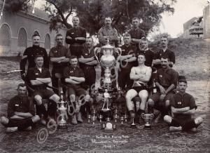 Football and Boxing Trophies. Football team and bo