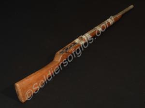 Home-made Mau Mau rifle, with wooden stock, a door