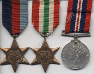 Group of three medals; 1939-1945 Star, Italy Star,