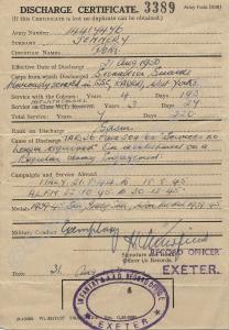 Discharge Certificate. 14417476 Private Peter Jenn