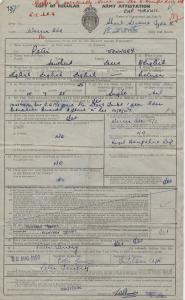 Regular Army Attestation document.  22530092 Priva