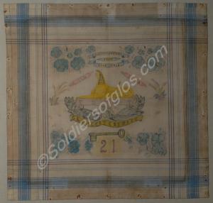 Hand painted handkerchief, decorated with front ba