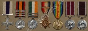 Group of seven medals; Military Cross, Queen's Sou
