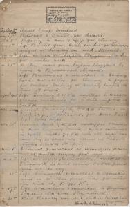 War diary manuscript from 2nd August 1914 to 11th