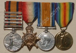 Group of five medals; Queen's South Africa Medal w