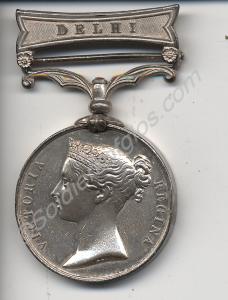 Indian Mutiny Medal with clasp for Delhi, no ribbo
