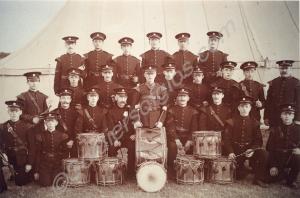 Fifes and Drums outside a tent of the 1st (Volunte