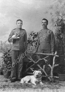 Two bandsmen of the Gloucestershire Regiment with