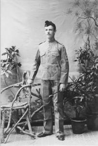 Bandsman of the Gloucestershire Regiment in khaki
