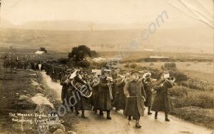 The Wessex Brigade RFA returning from Church. c. 1