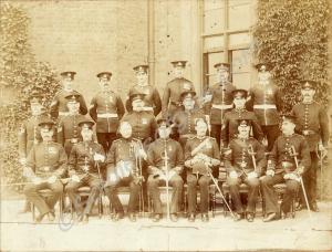 Officers and sergeants from various regiments, pos