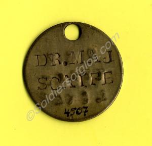 Brass identity disc of Drum Major J.Scaife. 2nd Ba