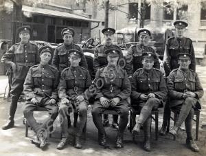 Group photograph (probably RASC) including Gilbert